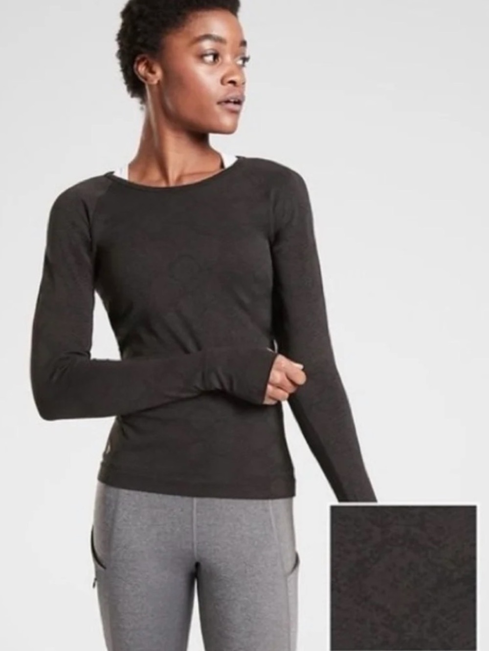 Athleta Black Long-Sleeve Speedlight Top Medium